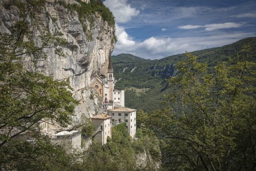 Spiazzi, Italy, Europe, August 2019, The Sanctuary of Madonna della Corona Church