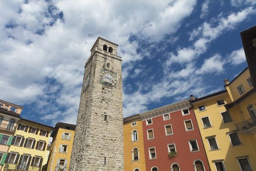 Riva Del Garda, Italy, Europe, August 2019, historic Tower Apponale