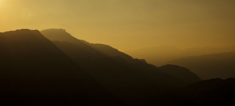 Riva del Garda, Italy, Europe, August 2019, landscape view of mountains in the Riva area