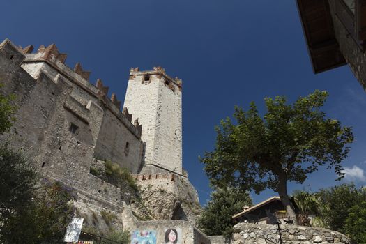 Malcesine, Lake Garda, Italy, August 2019, A view of the Castello Scaligero