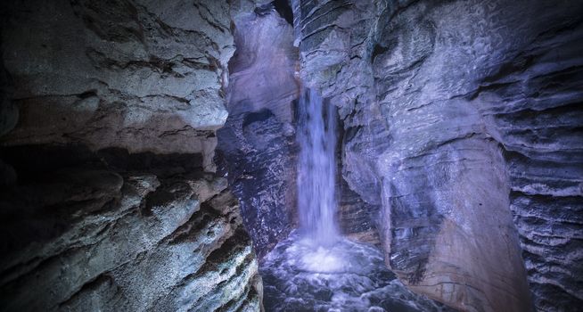 Varone, Lake Garda, Italy, Europe, August 2019, a view of the Varone Cascata waterfalls and caverns