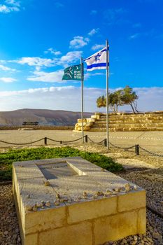 Sde Boker, Israel - January 17, 2019: The grave and memorial of Ben Gurion, in Sde Boker, the Negev Desert, Southern Israel