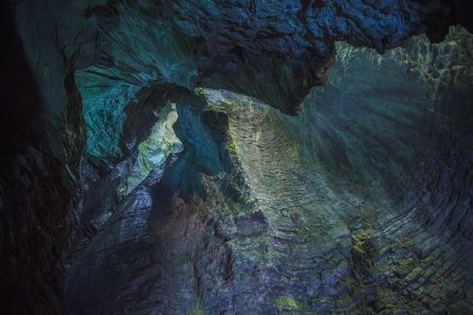 Varone, Lake Garda, Italy, Europe, August 2019, a view of the Varone Cascata waterfalls and caverns