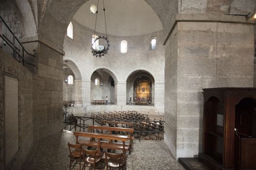 Brescia, Italy, Europe, August 2019, A view of the Old Cathedral, the Duomo Vecchio