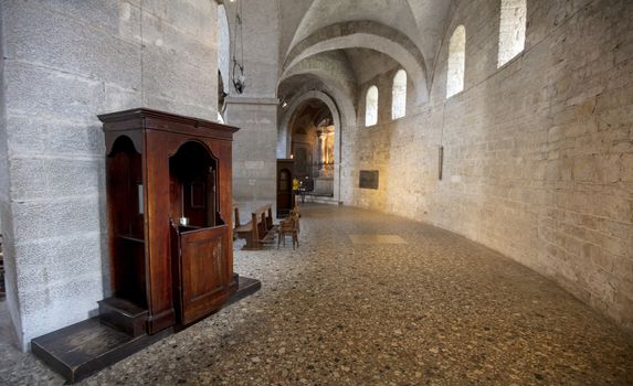 Brescia, Italy, Europe, August 2019, A view of the Old Cathedral, the Duomo Vecchio