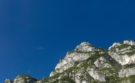 Riva del Garda, Italy, Europe, August 2019, landscape view of mountains in the Riva area