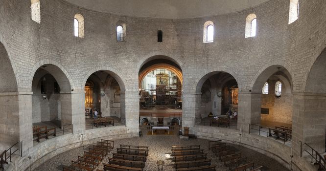 Brescia, Italy, Europe, August 2019, A view of the Old Cathedral, the Duomo Vecchio