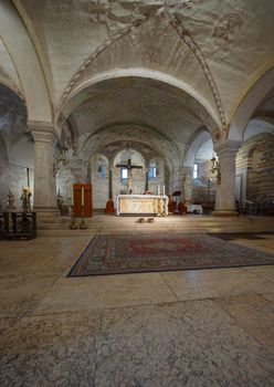 Verona, Italy, Europe, August 2019, Detail of the Chiesa di San Fermo Maggiore Church
 