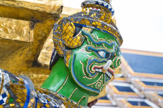 The demon statues in Ramayana the epic that is called in Thai as Ramakien