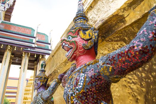 The demon statues in Ramayana the epic that is called in Thai as Ramakien  