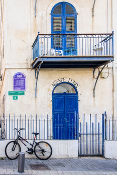 TEL AVIV, ISRAEL - MAY 04, 2013: The facade of Beit Immanuel, a historical 19th century house in the southern part of Tel Aviv, Israel