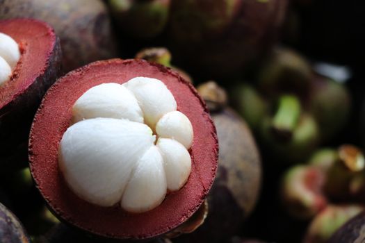 Mangosteen fruit had white color sweet and delicious from garden