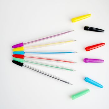 Collection of ball-point pen over white