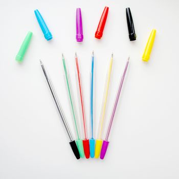 Collection of ball-point pen over white