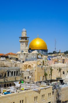 JERUSALEM, ISRAEL - APRIL 29, 2016: View of the Dome of the Rock. The old city of Jerusalem, Israel