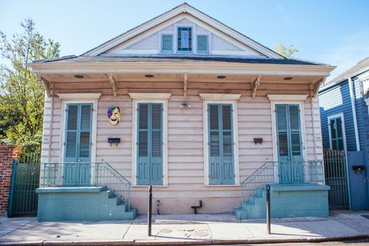 New Orleans, USA - January 24 2013: Stunning Southern French Quarter architecture in New Orleans, Louisiana, USA