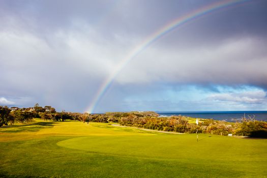 Flinders Golf Course on the Mornington Peninsula on a winter's afternoon in Victoria, Australia