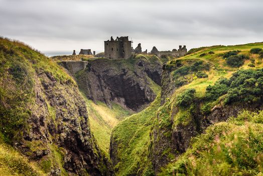 Dunnottar Castle and its surroundings, Scotland, United Kingdom.