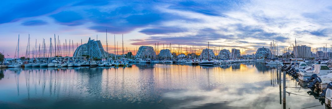 Seaside resort created in the 65s on the Mediterranean coast in the Hérault department in the Occitanie region in the south of France.