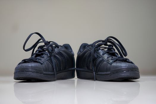 black student shoe with shoelaces
