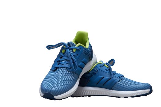 blue sport shoes  on white isolated background