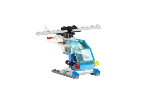 Brick copter toy on isolated white background