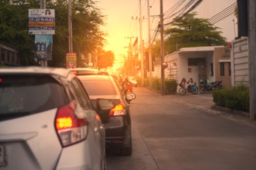 cars and road with sunflare