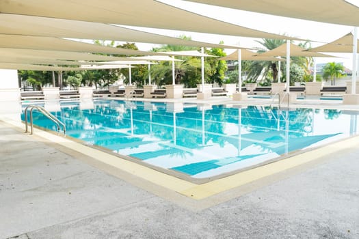 swimming pool with outdoor with sunshade cover feel comfortable