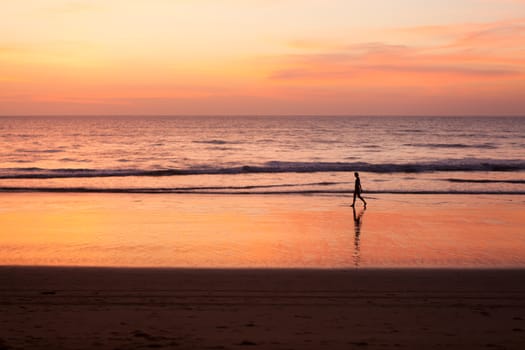 woman walking on the beach southern thailand