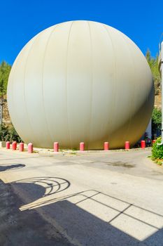 JERUSALEM, ISRAEL - OCTOBER 26, 2017: View of a Methane gas recycling tank, part of a Sewage Treatment Plant, in the Sorek Valley, near Jerusalem, Israel