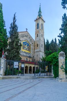 JERUSALEM, ISRAEL - OCTOBER 26, 2017: The Church of the Visitation, in the old village of Ein Karem, in Jerusalem, Israel