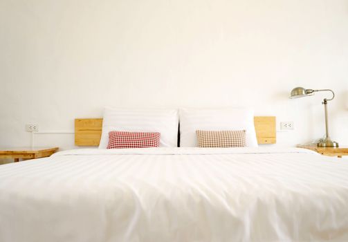 interior house, detail of modern wood bedroom