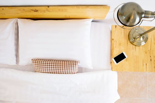 interior house, detail of modern wood bedroom