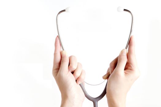 Medical doctor checking your healthy concept in hospital isolate on white