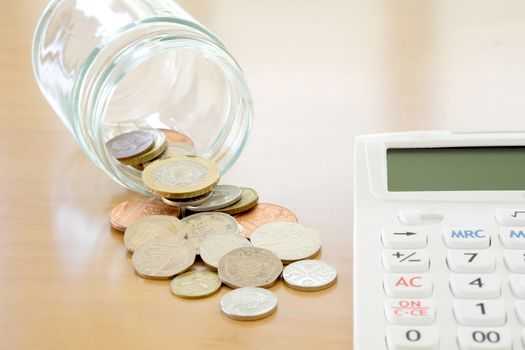 Savings Jar and British Coins