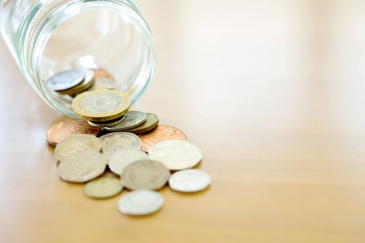 Savings Jar and British Coins