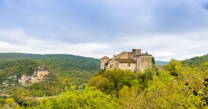 Magnificent medieval hilltop village in the department of Tarn-et-Garonne in the Occitanie region in the south of France is part of the list of the most beautiful French villages.