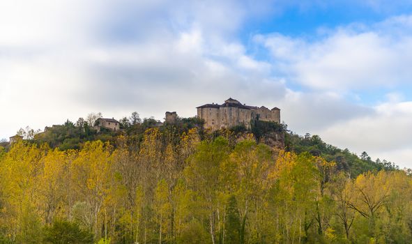 Magnificent medieval hilltop village in the department of Tarn-et-Garonne in the Occitanie region in the south of France is part of the list of the most beautiful French villages.