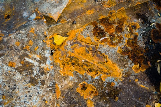 Texture of colored rust metal plate