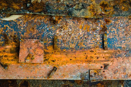 Texture of colored rust metal plate