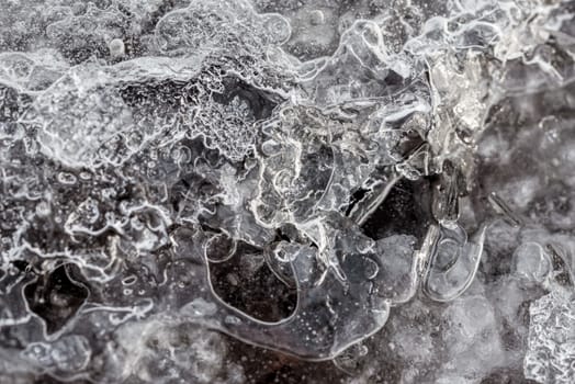 Abstract macro of frozen water