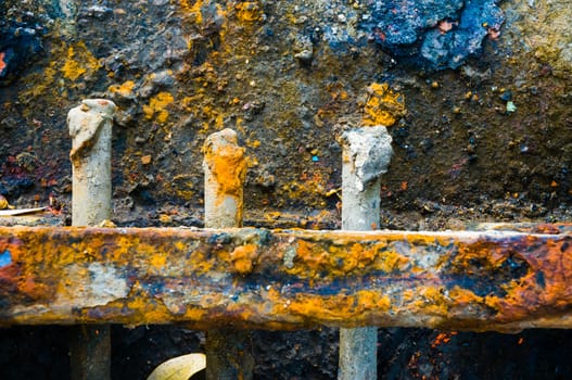 Texture of colored rust metal plate