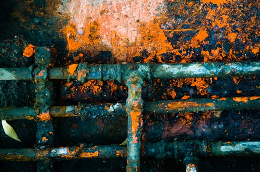 Texture of colored rust metal plate