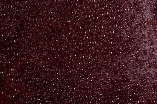 Many water drops on a bordeaux background