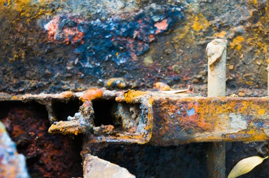 Texture of colored rust metal plate