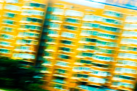 A building blurred texture effect in yellow and blue