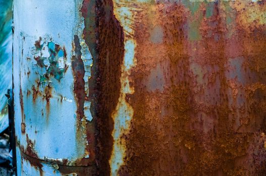 Texture of colored rust metal plate