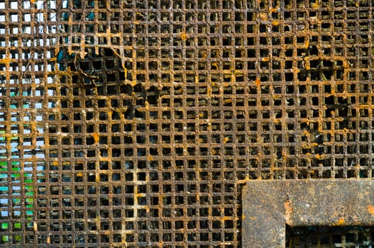 Texture of colored rust metal plate