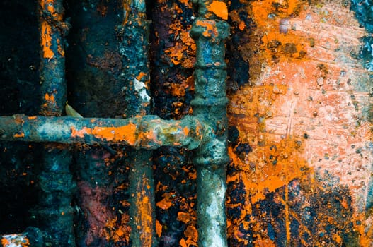 Texture of colored rust metal plate