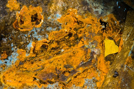 Texture of colored rust metal plate